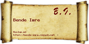 Bende Imre névjegykártya